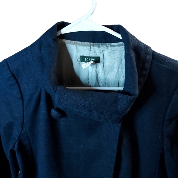 J.Crew ottoman Aubrey swing jacket closes 2 large button at neck lined navy - Picture 10 of 16